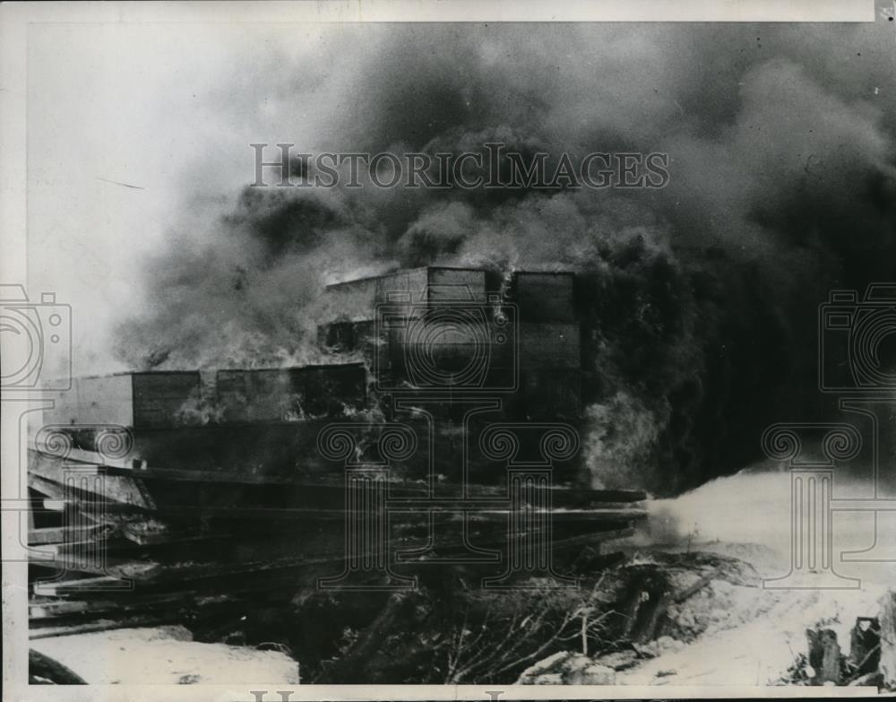 1935 Press Photo Coffins of 45 War Veterans dead in cremation - Historic Images