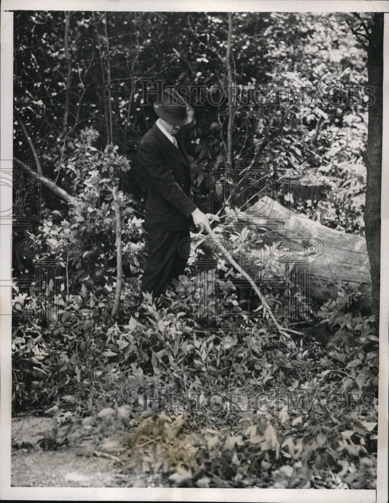 1933 Press Photo A highway inspector patrolling lonely stretch of Richwood- - Historic Images