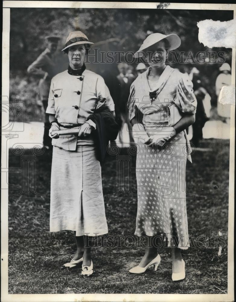 1935 Press Photo Mrs. Vincent Aston And Miss Rosemary Grissell In Bermuda - Historic Images