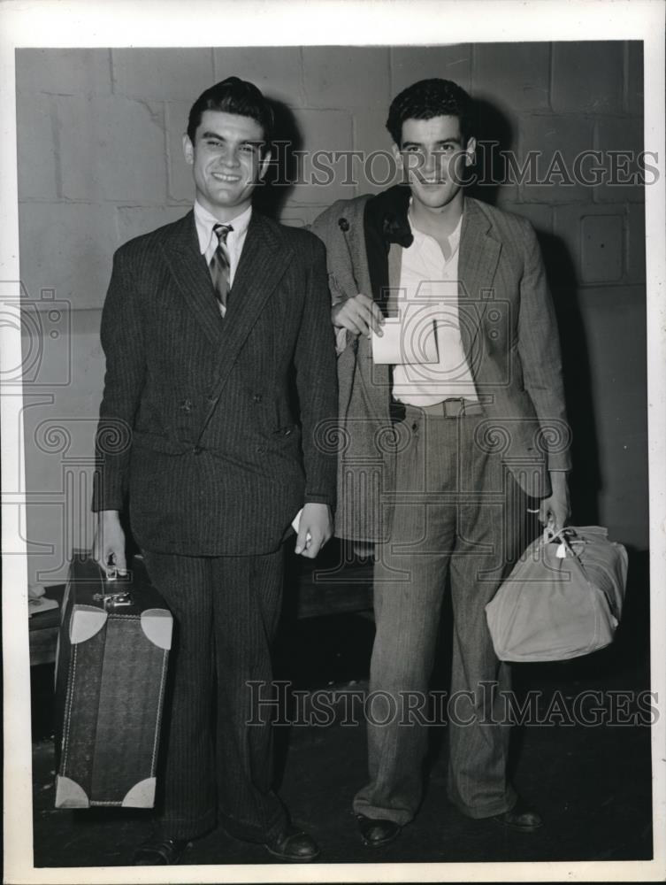 1945 Press Photo Jersey City NJ Themistoclio and Leonidas Gounaris shown - Historic Images