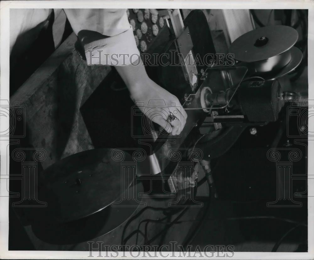 Press Photo Planchets sealed between two rolls of polyvinyl tape - Historic Images