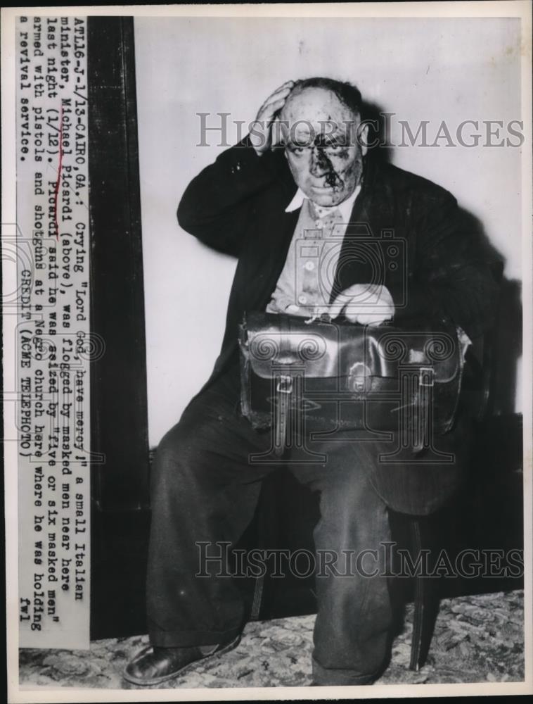 1950 Press Photo Cairo Ga Crying LOrd God have mercy a smallItalian minister - Historic Images