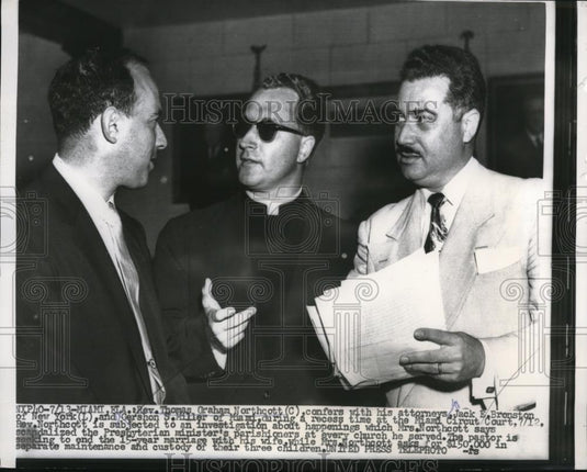 1956 Press Photo Thomas Graham Northcott, Jack Bronston and Gershon Miller - Historic Images