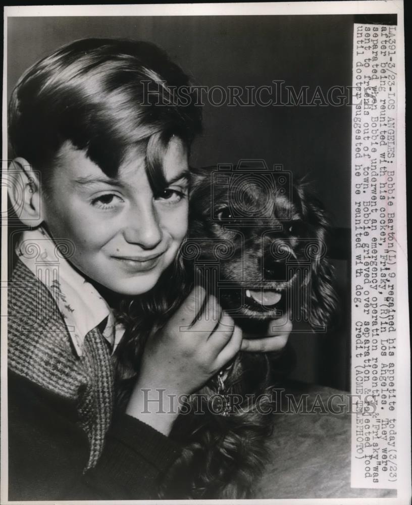 1948 Press Photo Los Angles Bobbie Barton regained his appetite today after - Historic Images