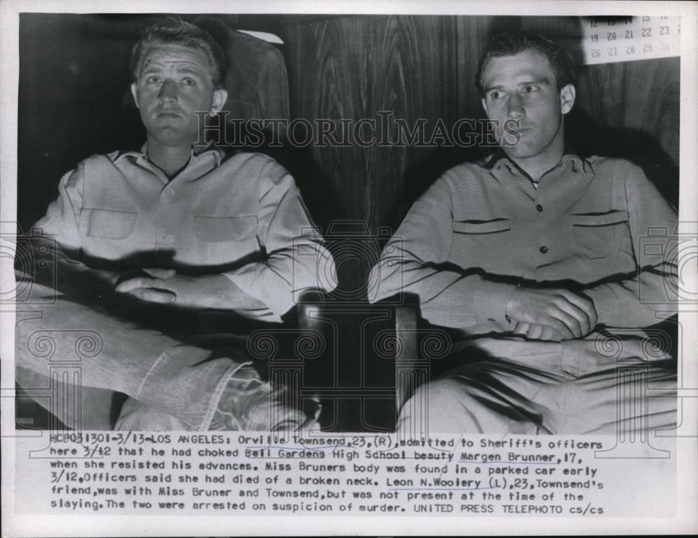 1956 Press Photo Orville Townsend and Leon Woolery were arrested - Historic Images