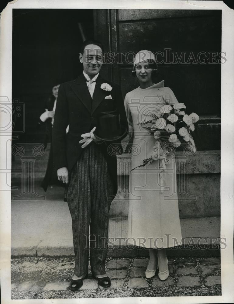 1933 Press Photo Dorothy Bugher with Husband M. Jean Arthur Dupont - Historic Images