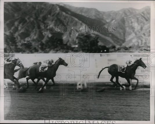 1937 Press Photo Santa Anita race Boxthorn wins vs Accolade, Stand Pat - Historic Images