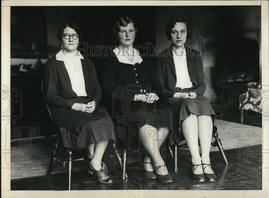 1931 Press Photo Bryn Mawr Pa Edna Caroline Frederick, Ruth M Collins and Marie - Historic Images