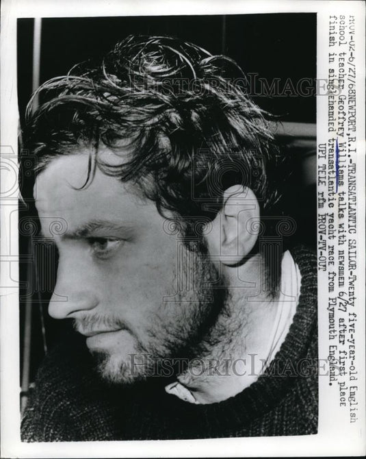 1968 Press Photo Newport RI english teacher Geoffrey Williams in yacht race - Historic Images