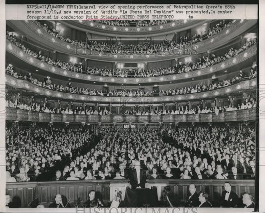 1952 Press Photo New York Opening Performance Metropolitan Verdi's La Fonza - Historic Images