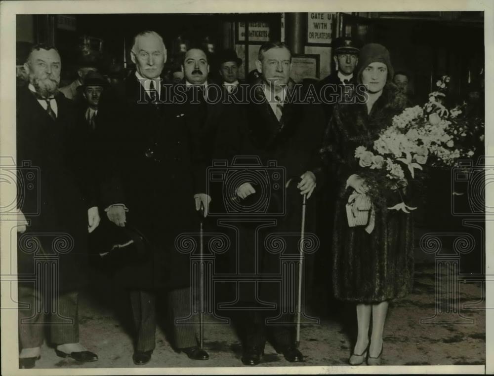 1930 Press Photo Ambassador Walter E. Edge, M. Marteville, M. Berq de Fouquieres - Historic Images