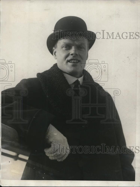 1923 Press Photo The Duke of Sutherland arrives on Berengaria - Historic Images