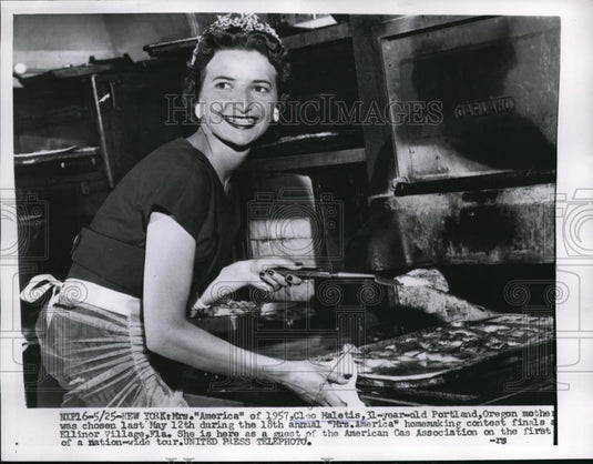 1956 Press Photo Mrs. "America" of 1957, Cleo Maletis - Historic Images