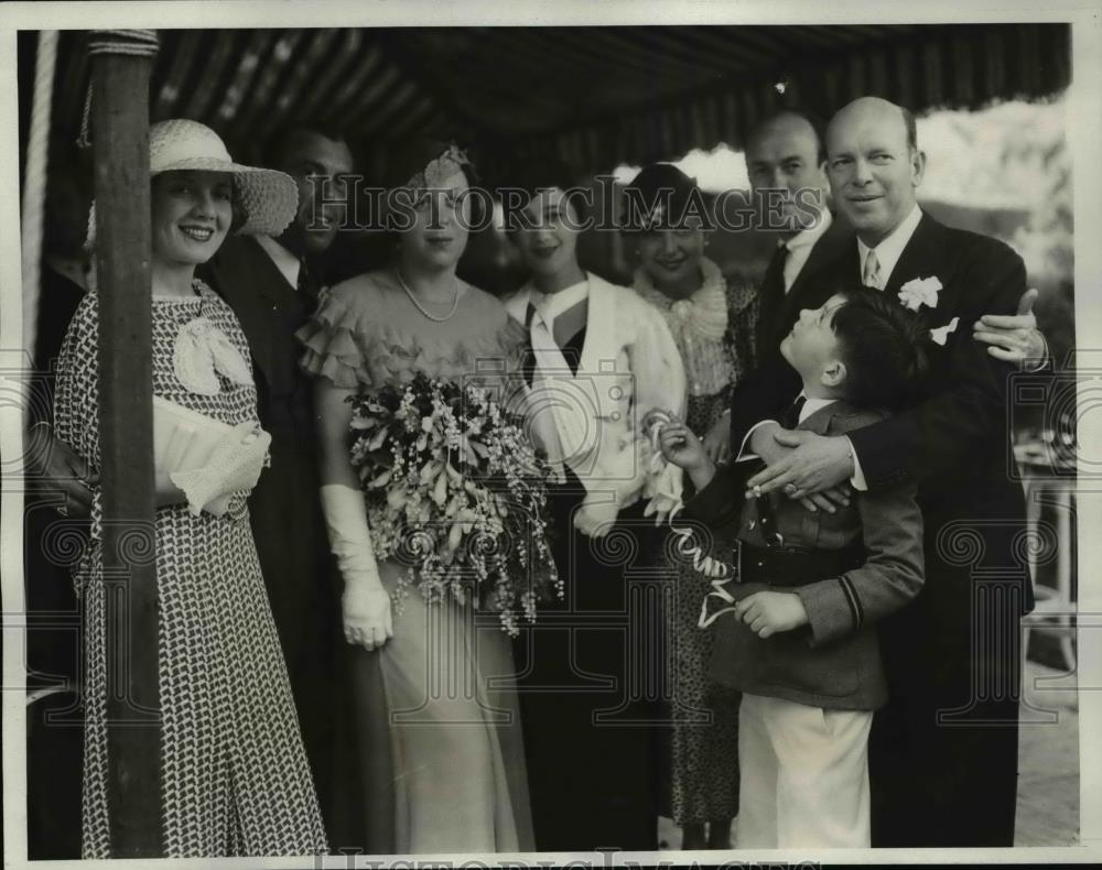 1933 Press Photo Stars at Wedding of Margaret Ettinger, Ross Shattuck California - Historic Images