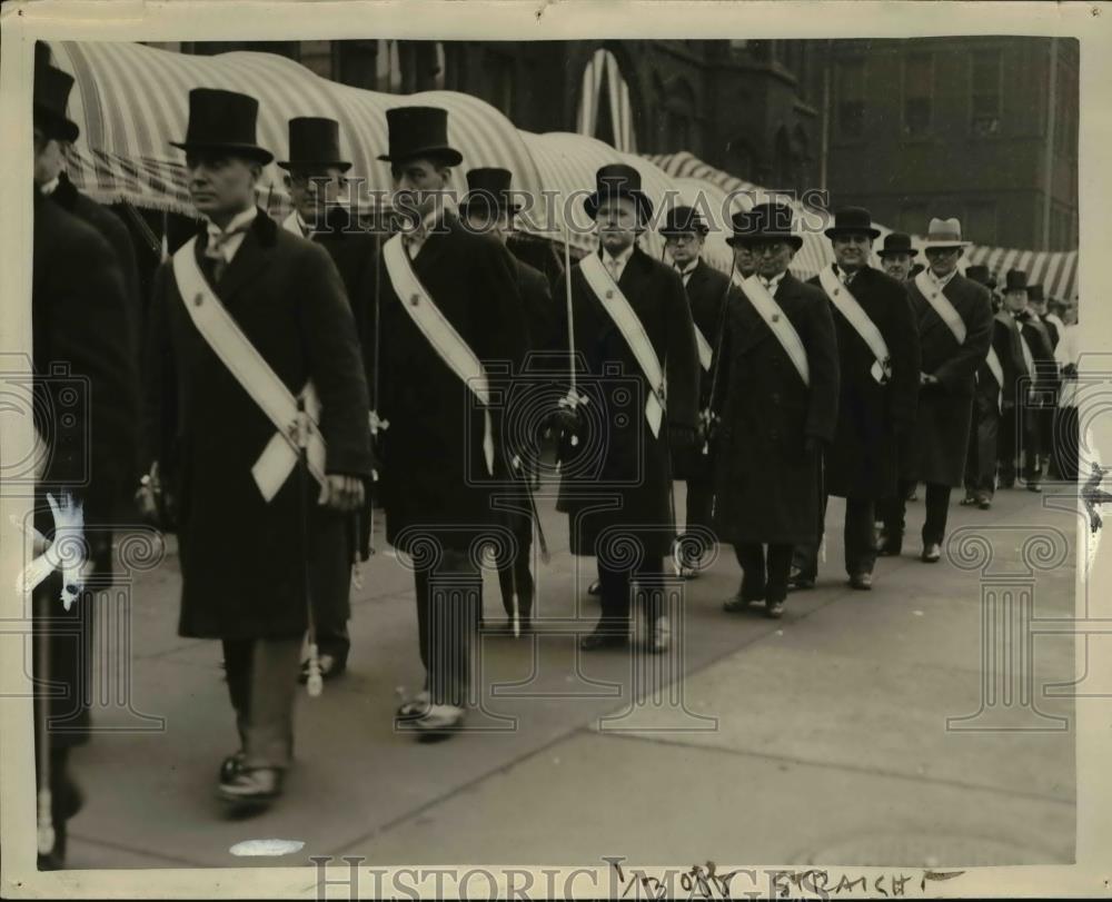 1928 Press Photo Knights of Columbus Procession at Bishop O&#39;Reilly Conscecration - Historic Images