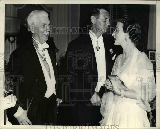 1939 Press Photo Dr. Von Kleinsmid, Prince Frederick & Princess Ingrid Denmark - Historic Images