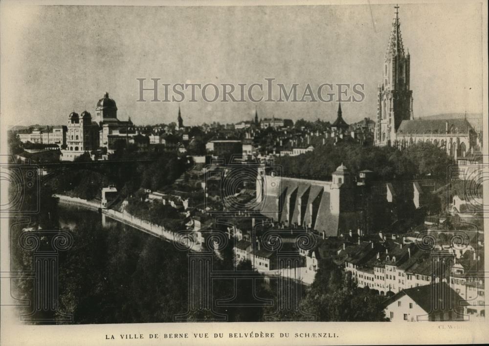 1919 Press Photo La ville de berne Vue du Belvedere du Schenzli in Berne City, - Historic Images