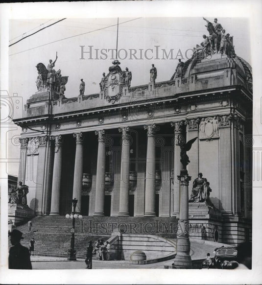 1942 Press Photo Rio De Janiero entrance to Palace Tiradentes for conference - Historic Images