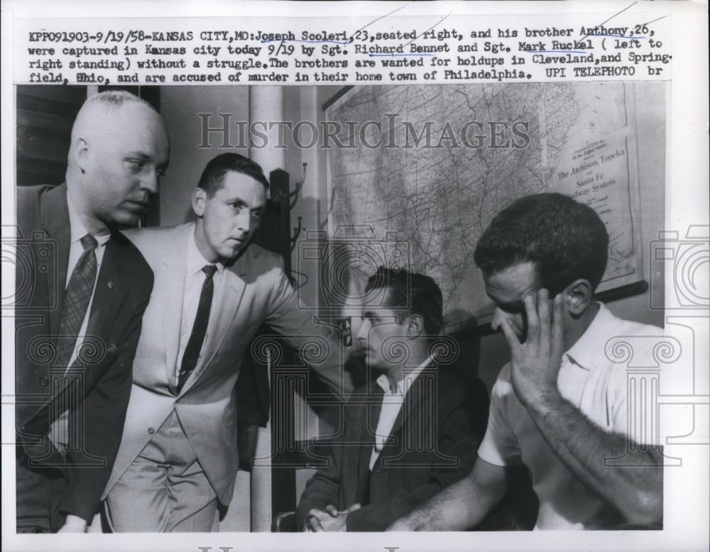 1958 Press Photo Kansas City Missouri Joseph Scoleri Anthony Richard Bennet - Historic Images