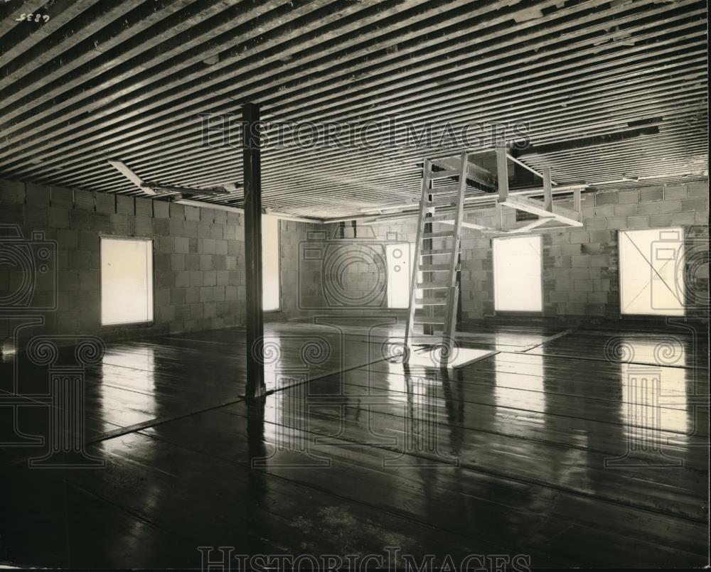 Press Photo Fire proof second floor attic of a Transition House - Historic Images