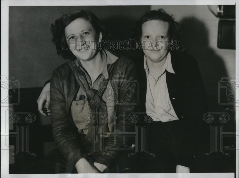 1934 Press Photo Los Angeles Police Earl Sexton Dave West Mildred Rhoades - Historic Images