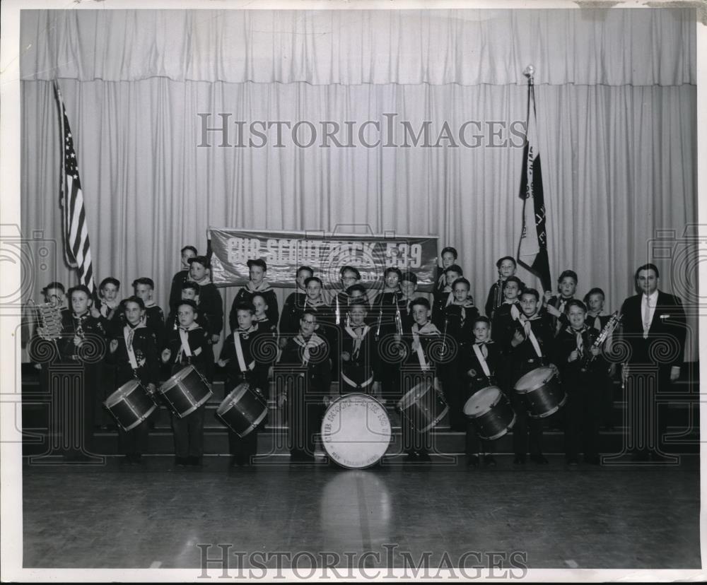 1959 Press Photo Cub Scout Pack 539 Drum And Bugle Corps. - Historic Images