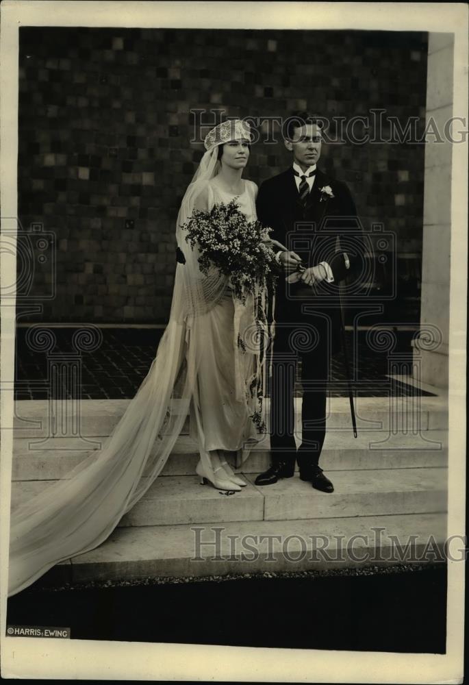 1922 Press Photo Chauncey Lockhart Waddell wedding to Catherine Hughes - Historic Images