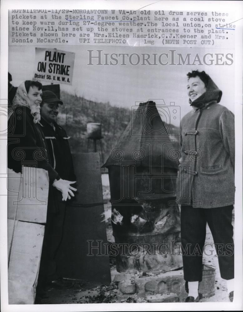 1959 Press Photo Morgantown Virginia Strike Eileen Hamrick C.J. Keener Bonnie - Historic Images