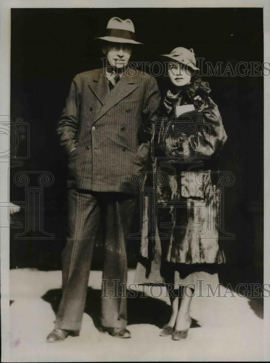 1935 Press Photo Cornelius Vanderbilt, Jr & bride, ex-Helen Varner in New Mexico - Historic Images