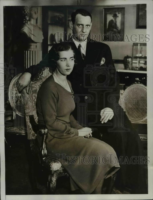 1935 Press Photo Princess Ingrid of Sweden and Crown Prince Frederick of Denmark - Historic Images
