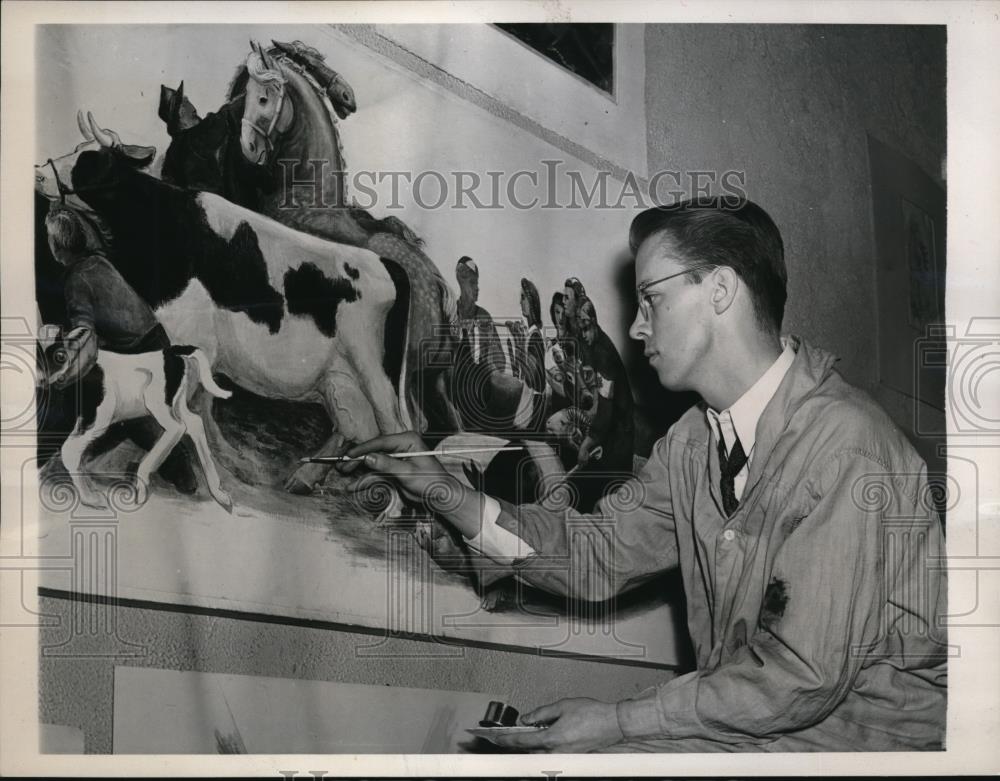 1940 Press Photo Franklin C. Noggs, tow-time winner of art travel - Historic Images