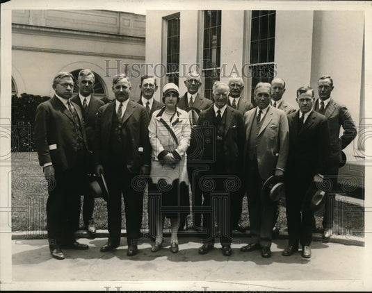 1927 Press Photo A M Loomis, Fred Brinckman, Miss mary Bromberg, Damon, Compton - Historic Images
