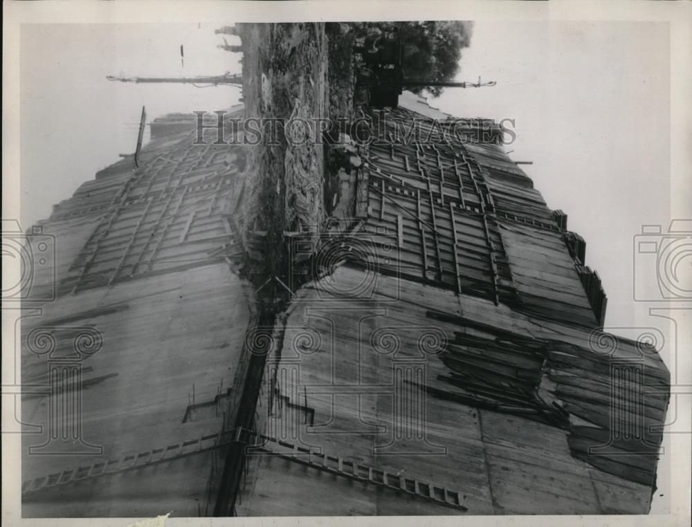 1935 Press Photo Charles Mill dam nears completion - Historic Images