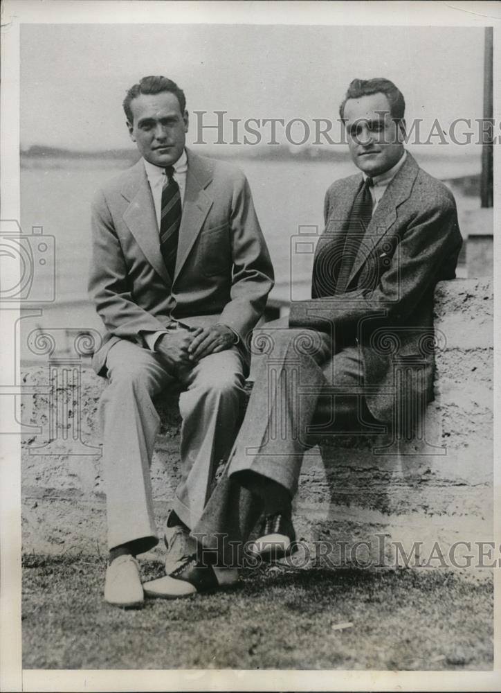 1933 Press Photo T.W. Robinson Jr. and S.P. Robinson, twin brothers of Lake - Historic Images