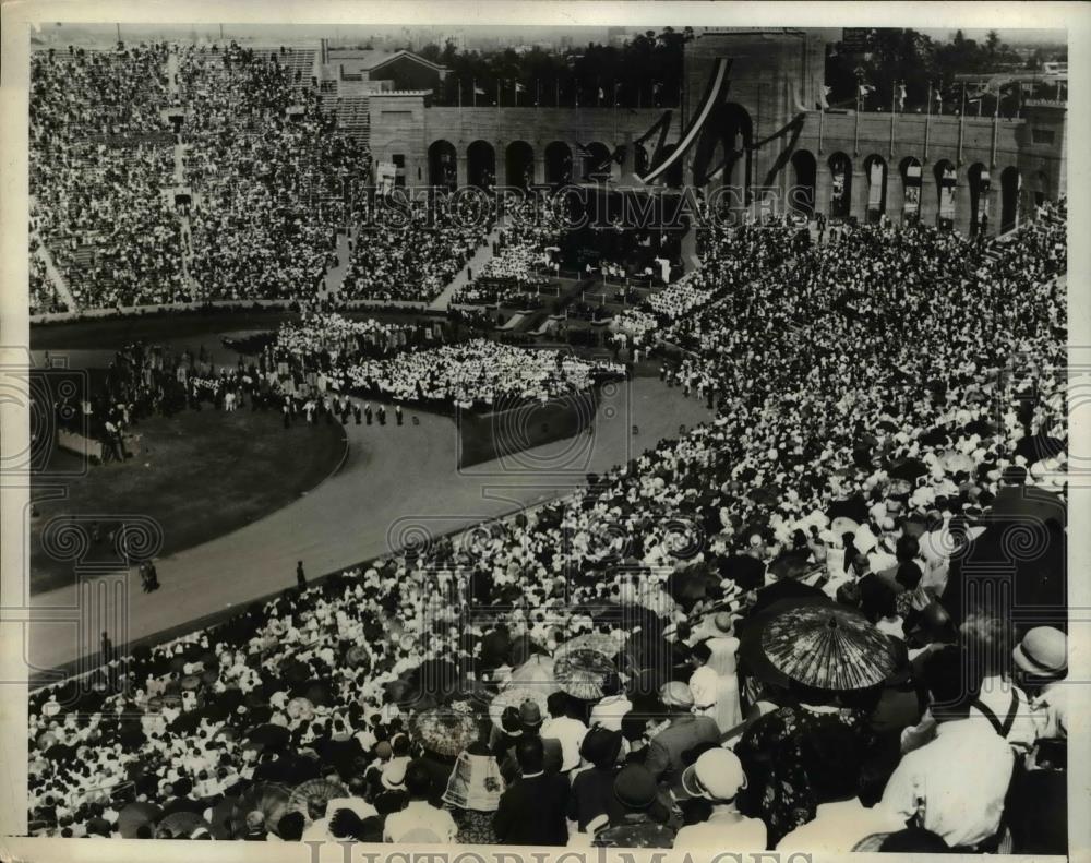 1931 Press Photo Pontifical Mass celebrated at Los Angeles Olympic Stadium - Historic Images