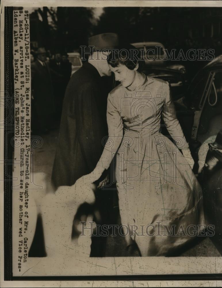 1949 Press Photo Miss Jame Hadley, 17 year old daughter of Mrs. Carlston Madley - Historic Images