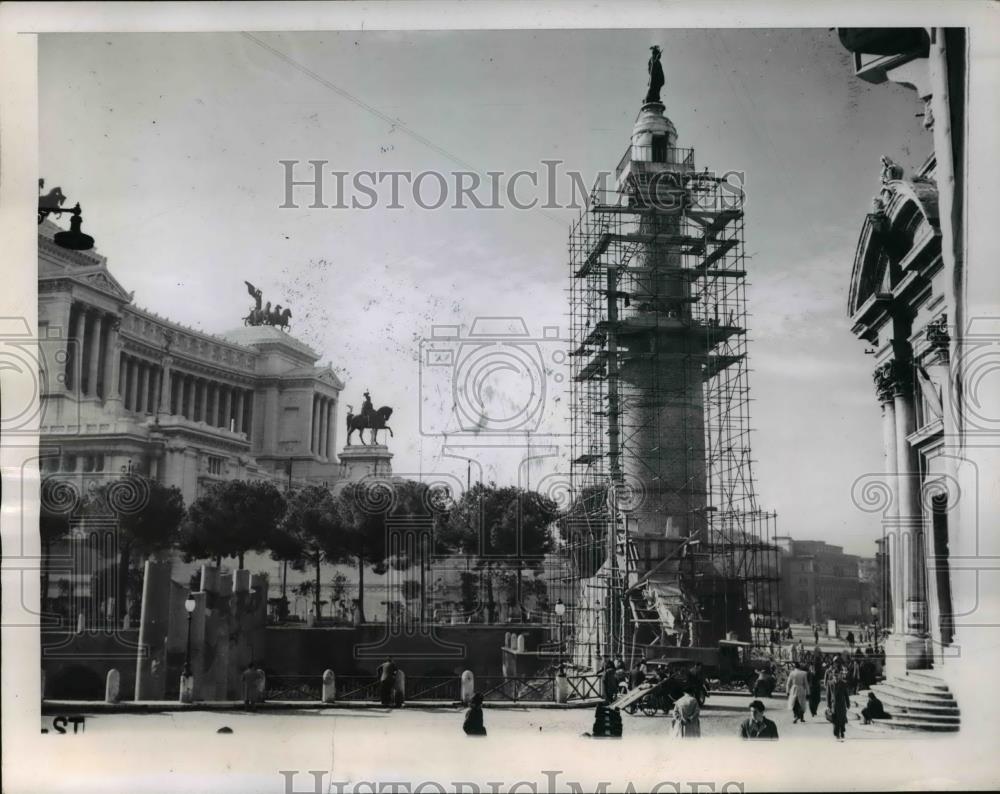 1946 Press Photo Monument of Trajan Column at Rome Italy - Historic Images