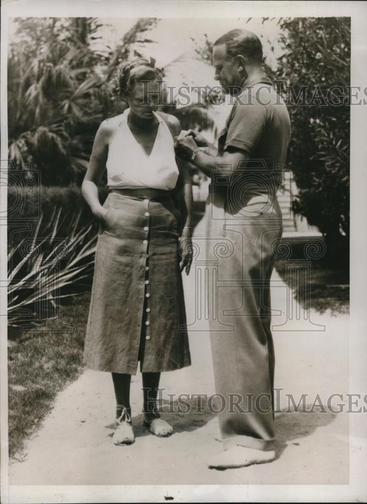 1935 Press Photo Ann Roach and Allen Lehman, Nephew of Gov. Herbert Lehman of NY - Historic Images