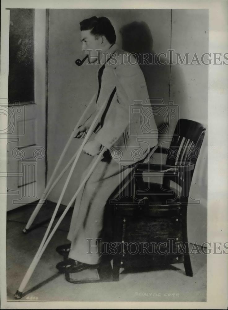 1936 Press Photo Mechanical Chair Aids Cripples - Historic Images