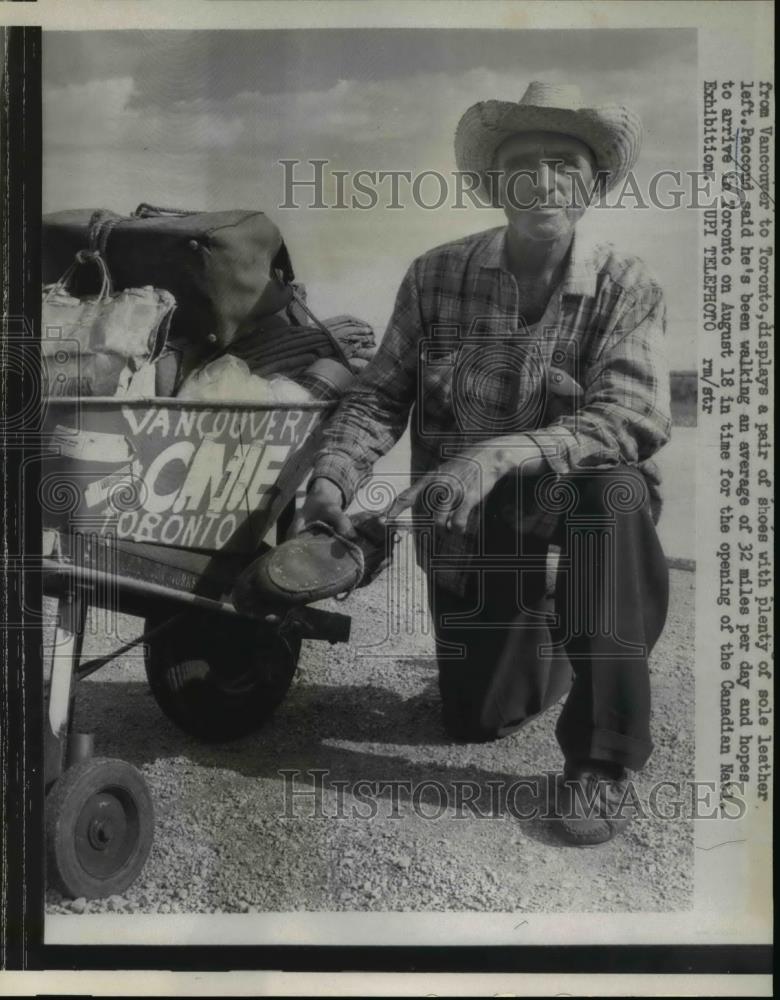 1961 Press Photo John Paccoud&#39;s Shoes with Plenty of Leather Sole - Historic Images