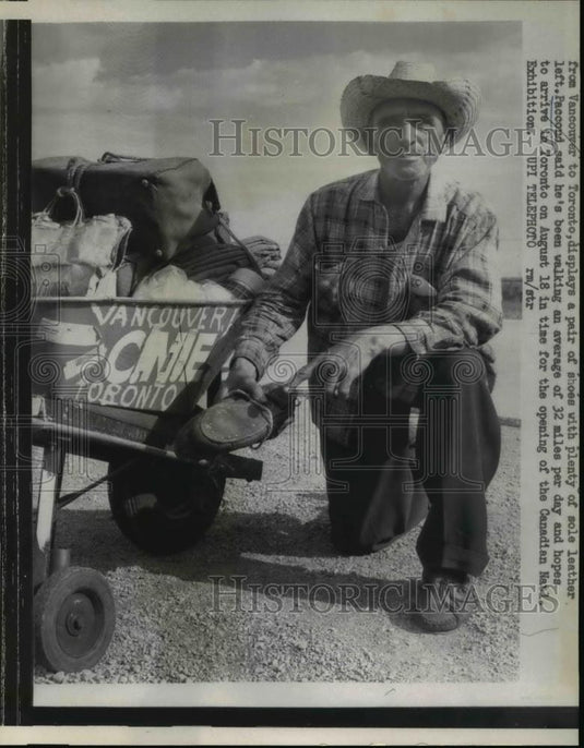 1961 Press Photo John Paccoud's Shoes with Plenty of Leather Sole - Historic Images