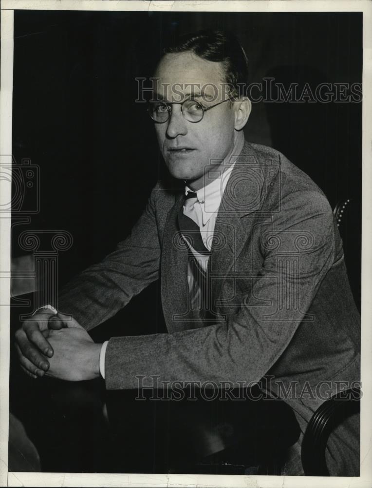 1934 Press Photo Charles Deeds Testifies Before The Senate Airmail Investigation - Historic Images