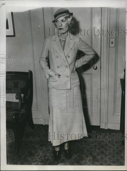 1933 Press Photo Marguerite Bailey Is Seen Aboard The S.S. Santa Rosa - Historic Images