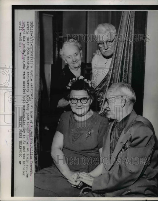 1953 Press Photo Mr. and Mrs. William Connell's 65th Wedding Anniversary - Historic Images