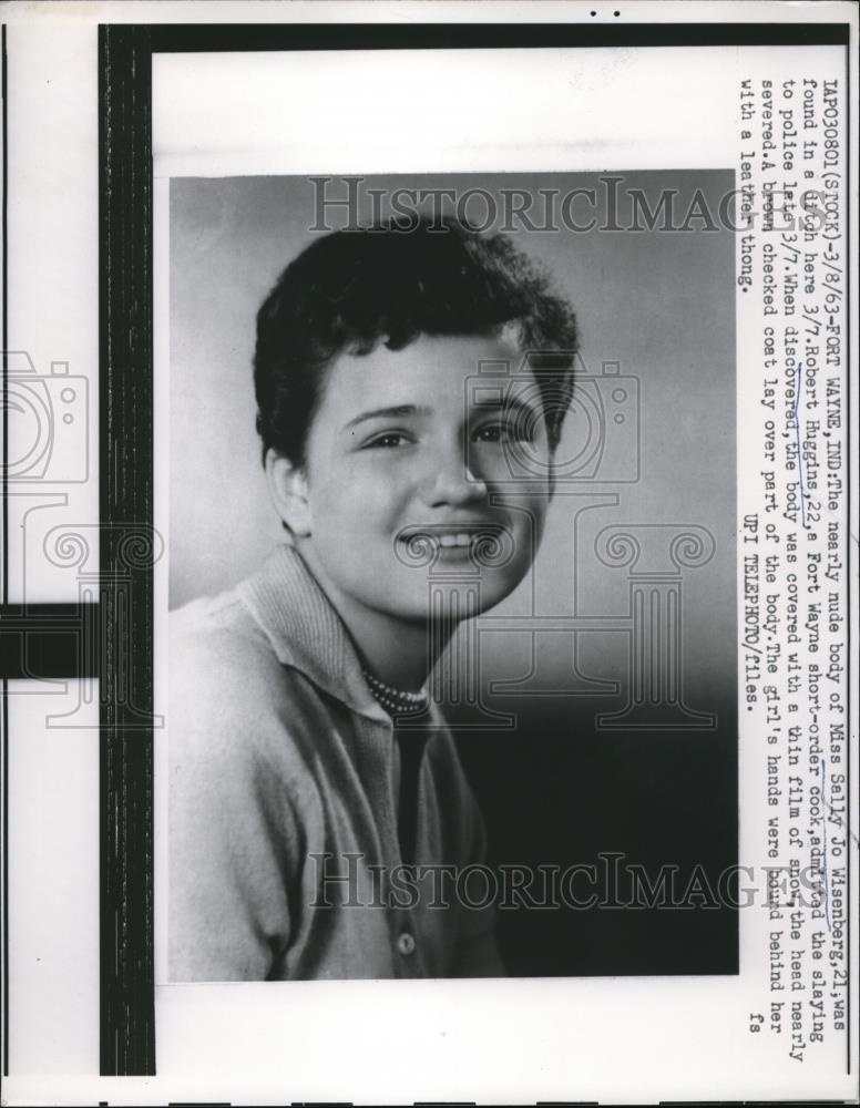 1963 Press Photo Miss Sally Jo Wisenberg, 21, during her happy days - Historic Images