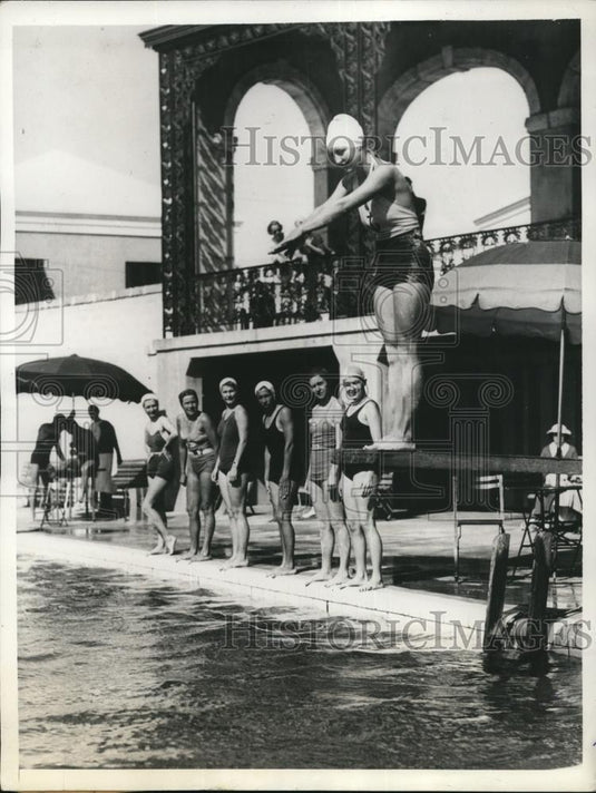1935 Press Photo Outdoor Swimming Pool At Bermuda's Princess Hotel - Historic Images
