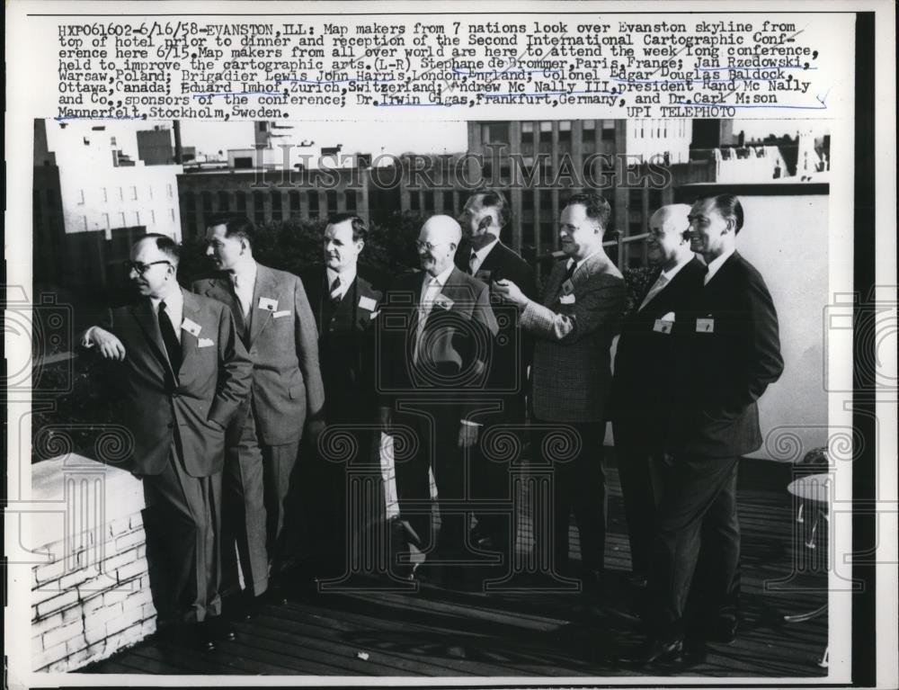 1958 Press Photo Stephane de Brommer, Paris, France; Jan Rzedowski, Ottawa, - Historic Images