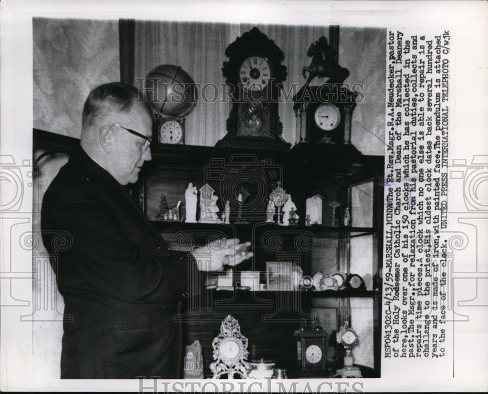 1959 Press Photo The Rt Rev Msgr R A Neudecker Pastor of Holy Redeemer Catholic - Historic Images