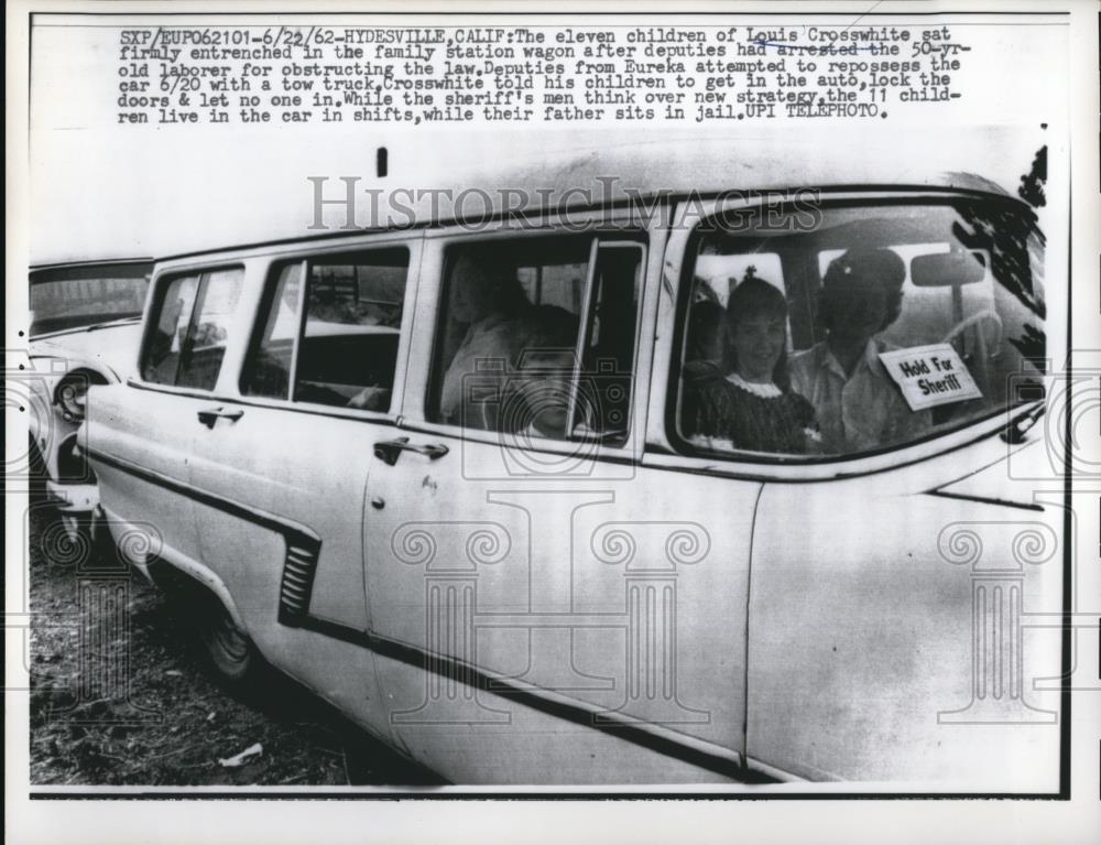 1962 Press Photo Hdersville Calif The eleven children of Louis Crosswhite sat - Historic Images