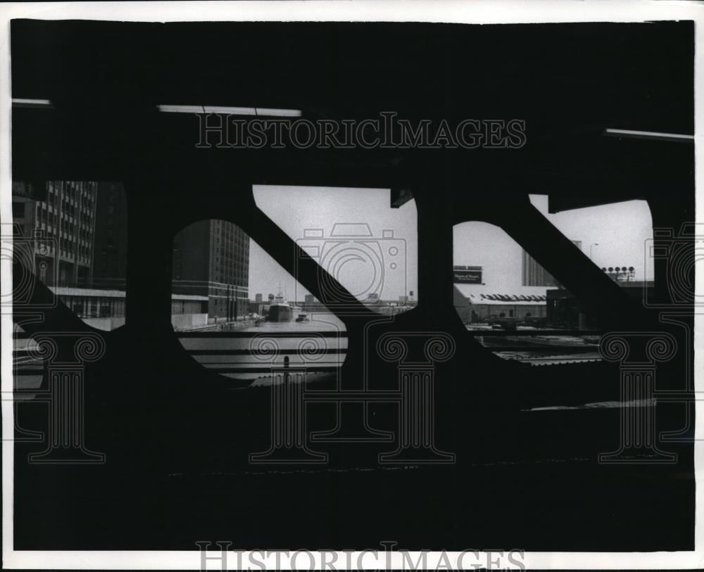 1970 Press Photo Freight house area at Michigan Ave on Chicago River - Historic Images